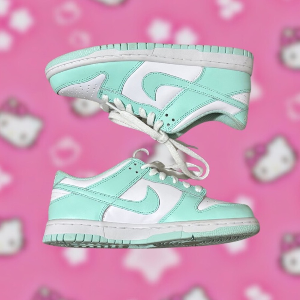 Nike Dunk Low Mint Green & White | Women’s 6 (Kid's 4.5 Y) | Pastel Sneakers